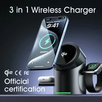 New Truly Qi2 3 In 1 Magnetic Touch Button Wireless Charger For Android iPhone iWatch Airpods Magsafe Fast Charging Dock Station - Image 5