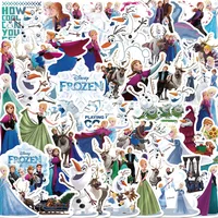 50PCS Disney Frozen Anna Elsa Movie Stickers Anime Decal Skateboard Laptop Motorcycle Cute Kawaii Cartoon Sticker Pack Kids Toy 2