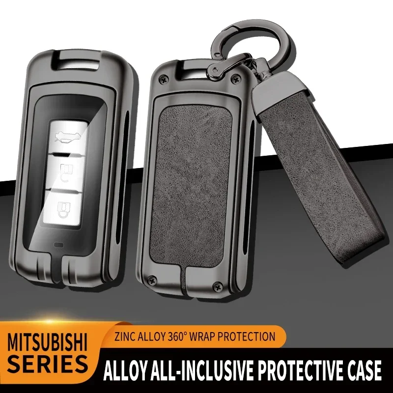 

Zinc Alloy+Leather+TPU Car Key Bag Key Chain For Mitsubishi Outlander Lancer EX Eclipse Cross Pajero Sport ASX Accessories