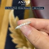 Anziw Classic Stackable Rings 925 Sterling Silver 2mm D Moissanite Eternity Band Wedding Engagement Ring for Women Fine Jewelry 1