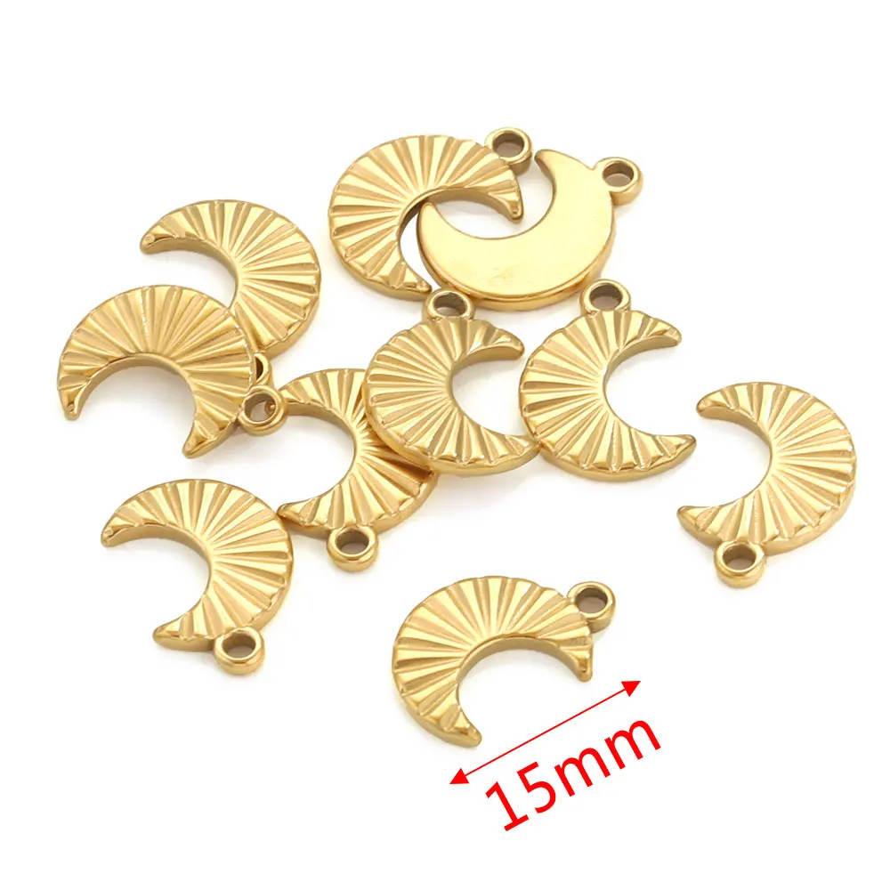 10 Stück Edelstahl Start Mond Herz Charm Anhänger Halskette Erkenntnisse DIY Ohrring Armband Schmuckherstellung Zubehör Zubehör – Detail 10