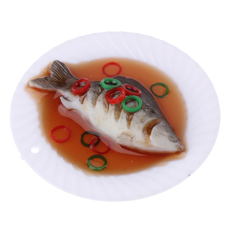 

1pc Dollhouse Simulation Braised Fish Dollhouse Chinese Cuisine Model Dollhouse Kitchen Food Accessories Pretend Play Toys