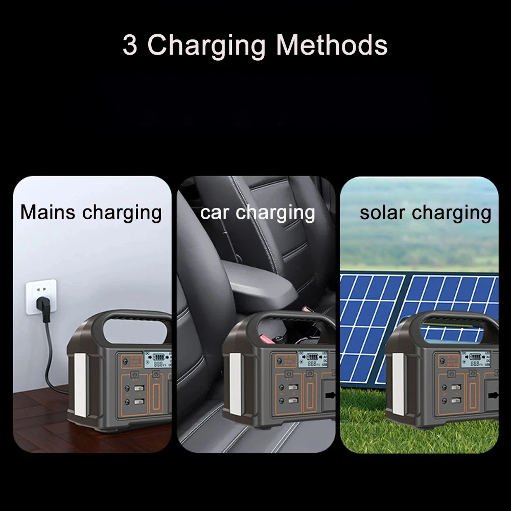 100W Portable Solar Power Station LED Display Battery Power Outdoor Camping Bank Outdoor Supply for Travel Adventure portable power station