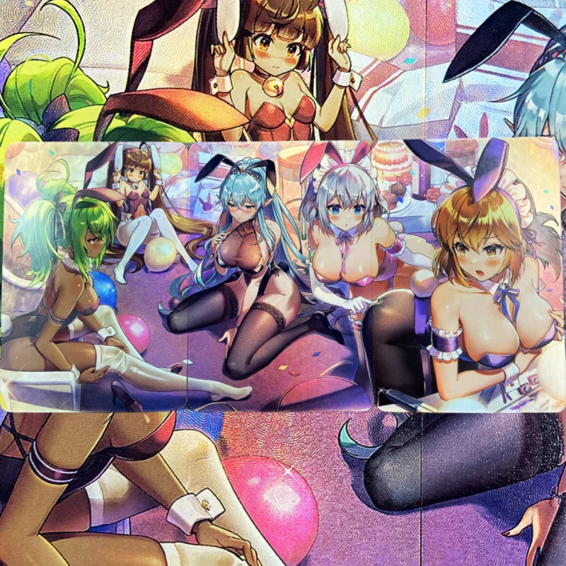 

3Pcs/Set Anime Game Sexy Cards ACG Bunny Girl Dragongirls Lumine Kawayi Collection Refraction Color Flash Triple Cards Toy Gift