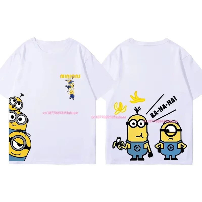 Valentine's Day Cartoon Minions Cotton T-shirt Kids Summer Funny Tees Shirt Boys Girls Cute Short Sleeve Tops Women Men Clothing 3