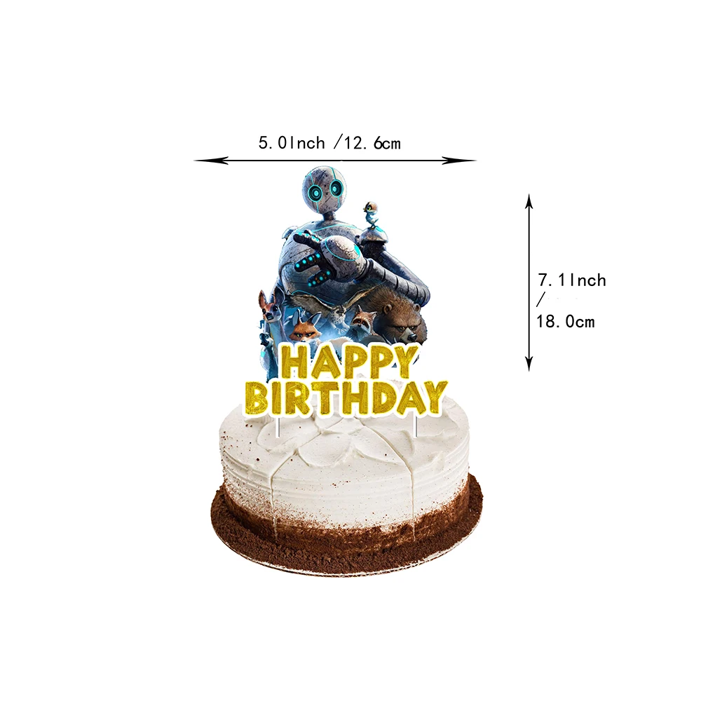 Neue Cartoon Die Wild-Roboter Kinder Geburtstag Party Anzahl Ballon Banner Hintergrund Kuchen Topper Dekoration Lieferungen Baby Geschenke – Detail 4