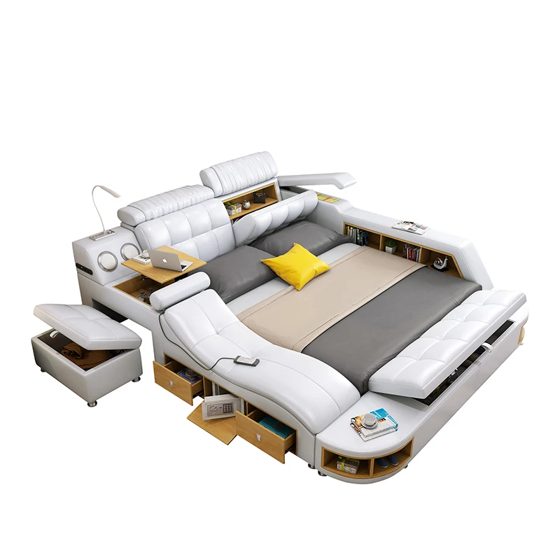 

Smart Massage Tatami Leather Double 2.2 M Simple Modern Master Bedroom Multifunctional Soft Bed camas para niñas