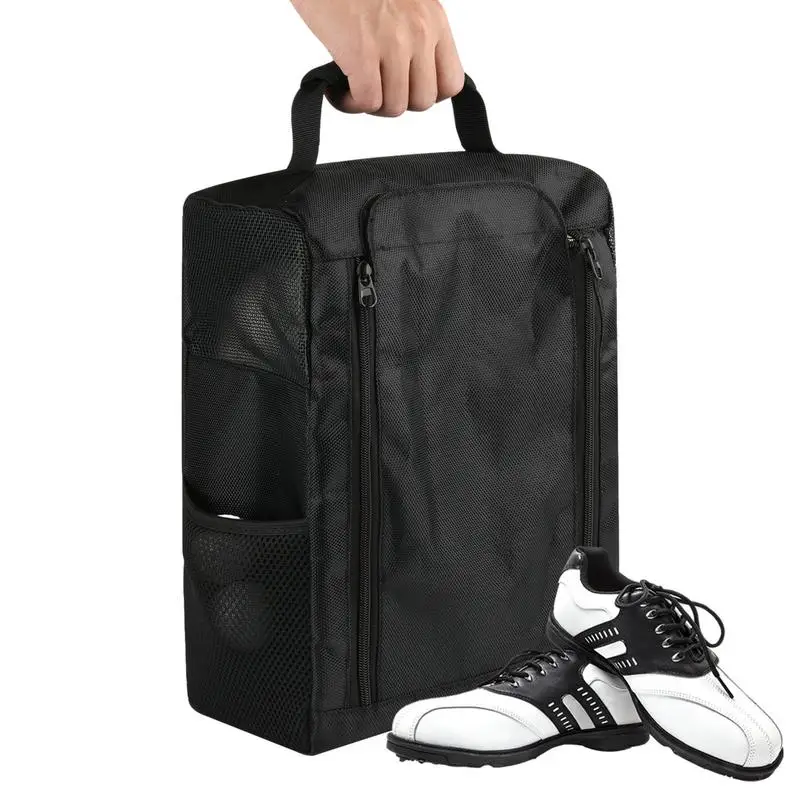 

Golf Shoe Storage Portable Sports Shoes Organizer Carrier Ventilated Carry Bag With 2 Side Pockets Shoe Storage Accessories For