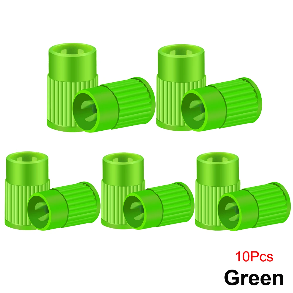 Universal Tire Valve Caps with Core Remover Tool - Durable Plastic Dust Protection