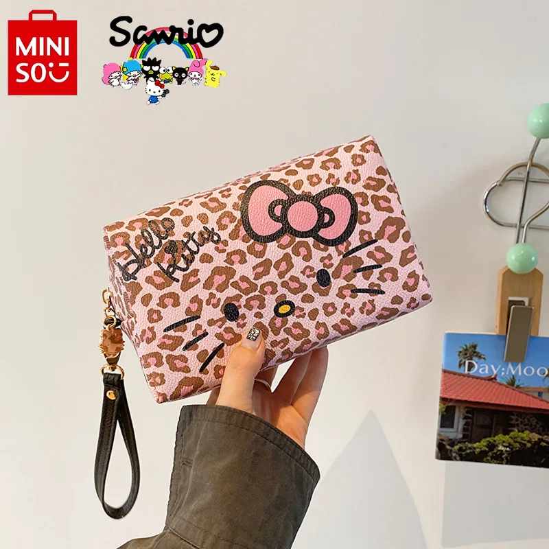 Miniso Hello Kitty New Women's Handbag Fashionable High Quality Wash Bag Cartoon Large Capacity Multi Functional Storage Bag