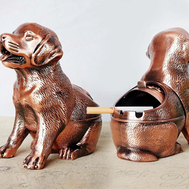 Kreative Hunde form Aschenbecher Zuhause Metall Zigarette Aschenbecher  Tablett für Zigarre Vintage Büro Tisch Dekoration Ornament