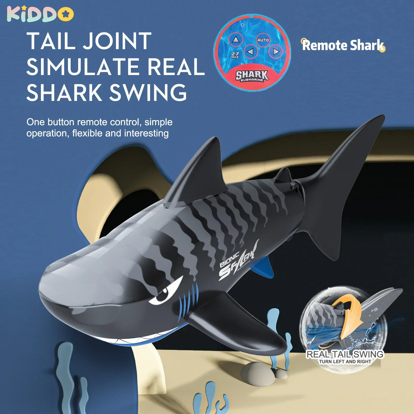 Rc Shark Electric Remote Control Animals Toy for Children Boys Kids Gifts Animals Fish Swimming Pools Bath Submarine Christmas