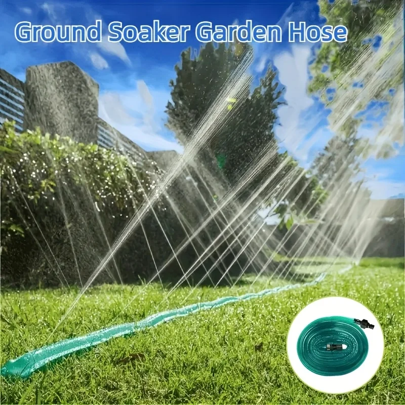 PVC-Gartensprinklerschlauch mit verstellbarer Düse – Kühlwasserdurchfluss für Rasen, Gärten und Trampolin-Spielbereiche