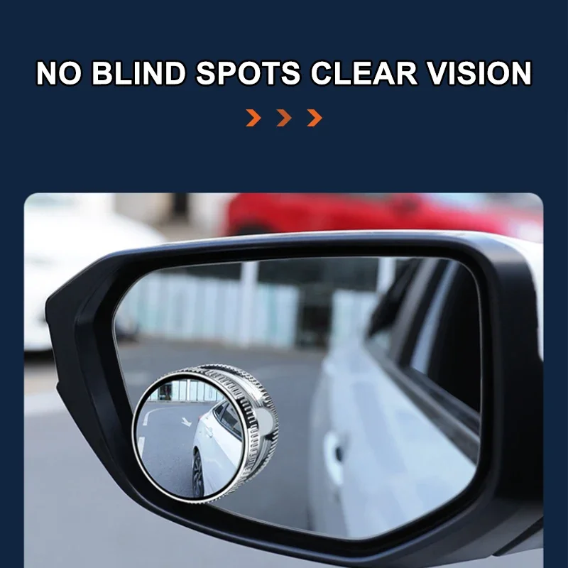 Car Rearview Sucker Mirrors 360 Blind Spot Mirror Adjustable Round Frame Wide-angle Rearview Auxiliary Convex Mirror