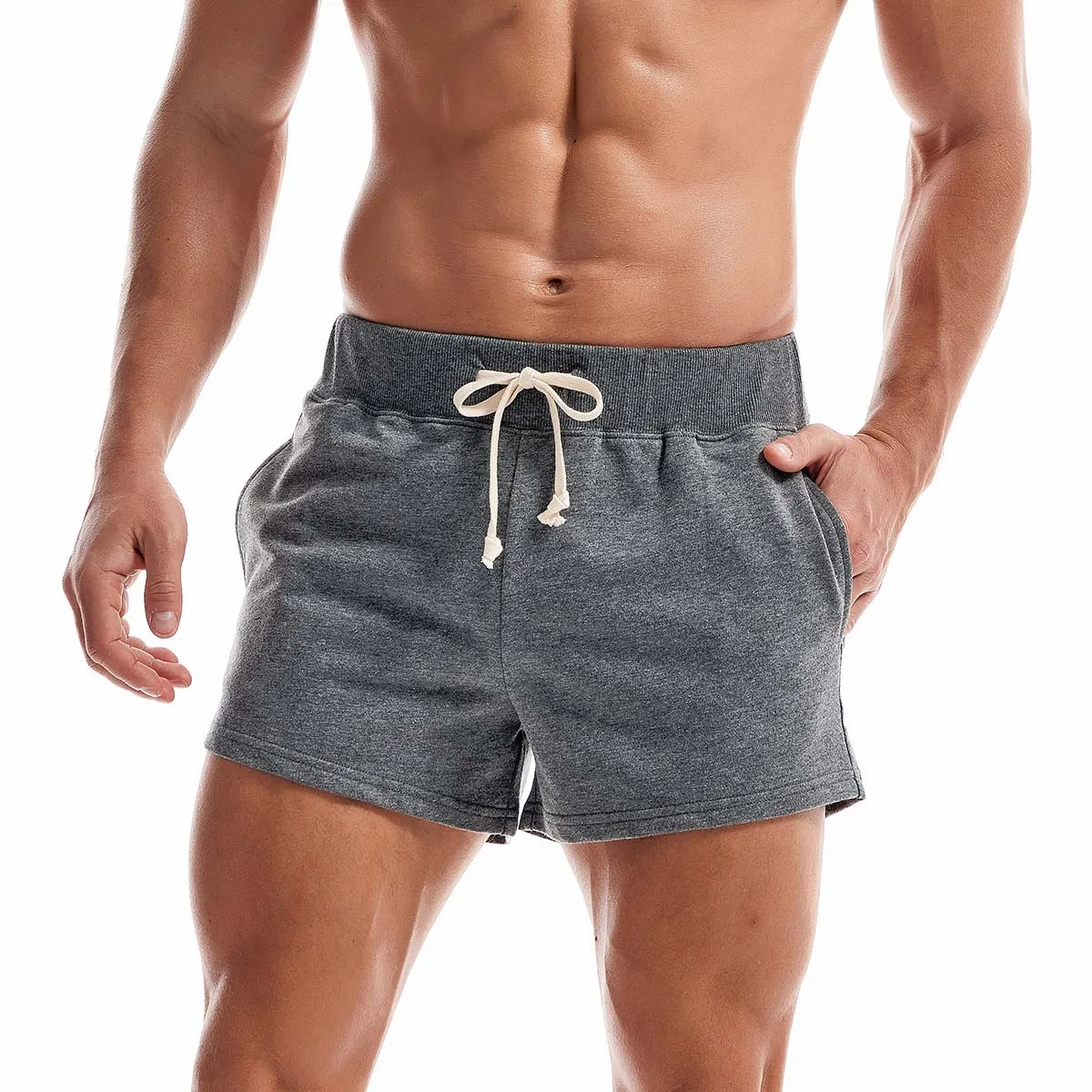 SummerMensGymSweatshorts100Cotton3ShortsCasualJoggingYoga