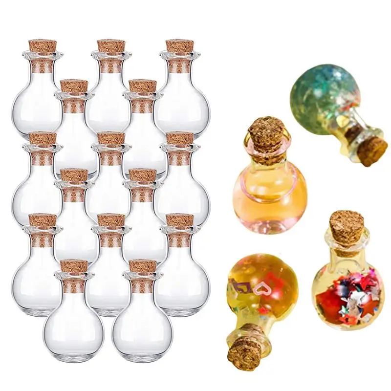 

10pc Message Bottle Tiny Glass Jars With Delicate Cork Stoppers Glass Container Miniature Jar Wishing Bottles For Wedding Favors