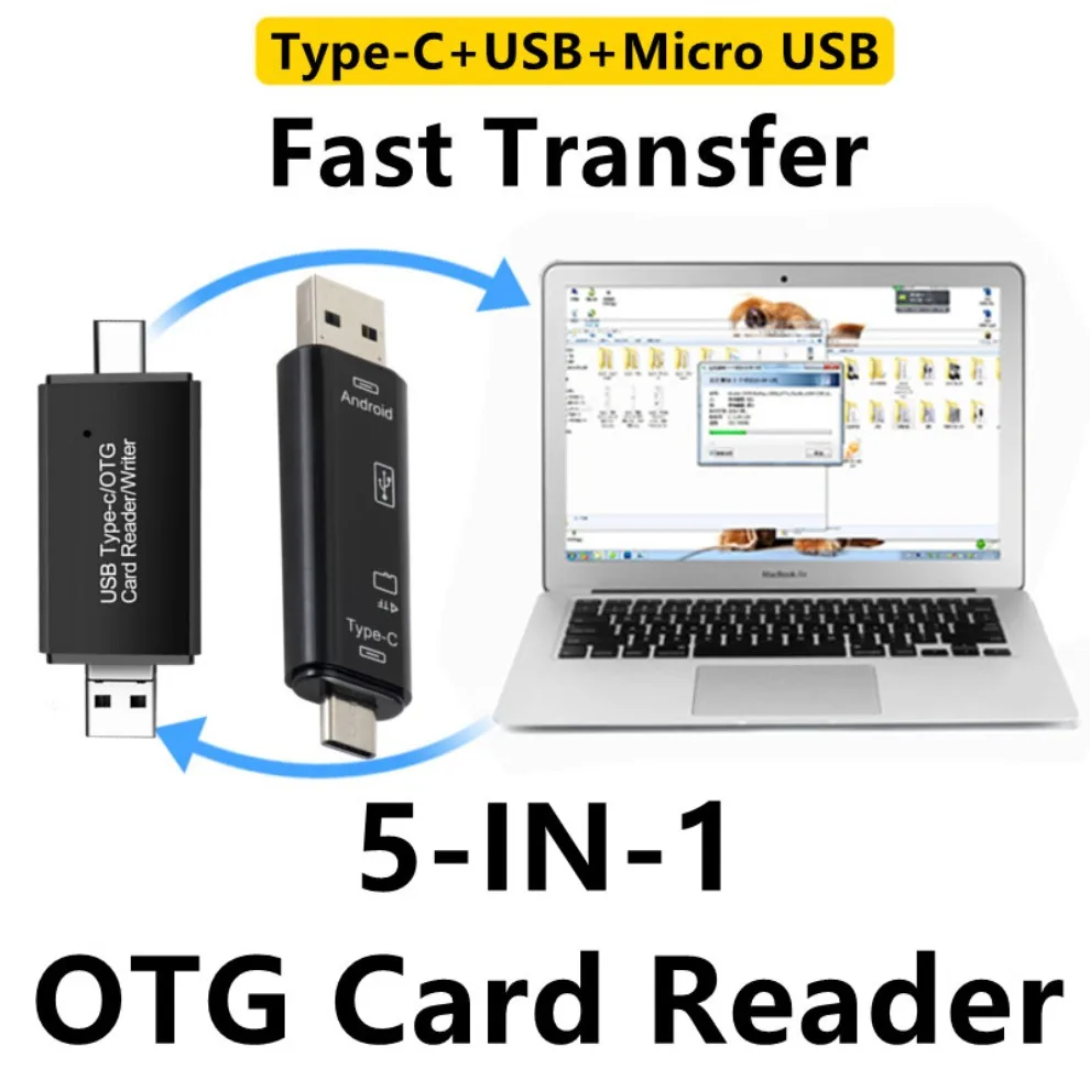 5 in 1 OTG Type C Card Reader USB Card Reader Micro USB SD TF Flash Drive for Mobile Phone Computer Accessories usb card reader