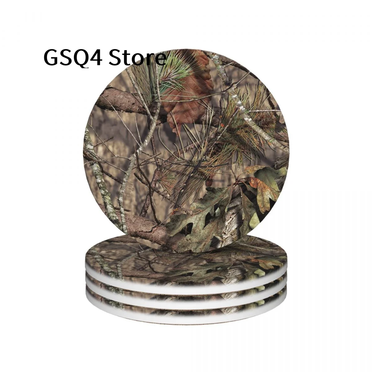 

Full Camo Coasters of Drinks Set of 4 Cup Holders Water Absorbing Ceramic Drinks Coaster for Home Kitchen Gift Decor
