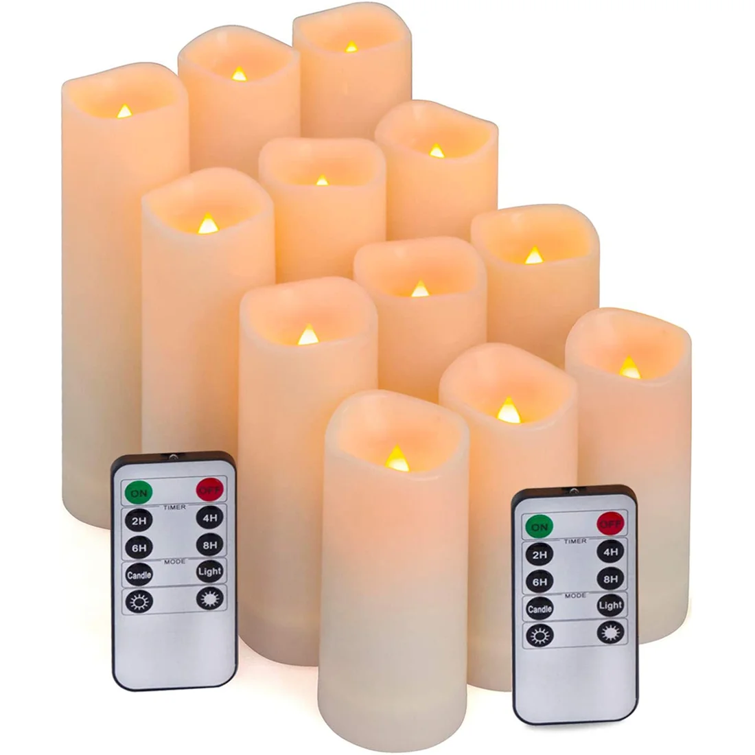 Flameless Tea Light Candles Timer Led Flameless Candles Timer 12pcs