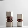Square Cylinder Ceramic Vase Desk Decoration Artificial Flower Decorative Flowers Arrangement Floral Vases Room Aesthetic Decor 2