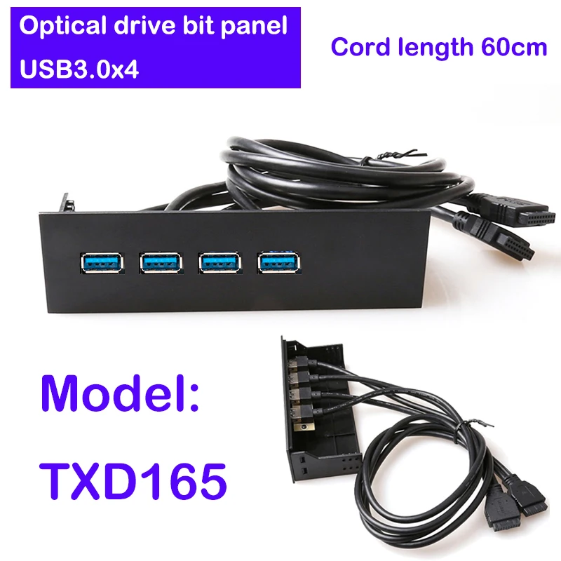 Óptica de Computador Painel Frontal 3.0 Usb 2.0 tipo c Hub 20 Pin Cabo Conector de Áudio Super Velocidade Plug And Play Adaptadores 5.25in Unidade - Imagem 3
