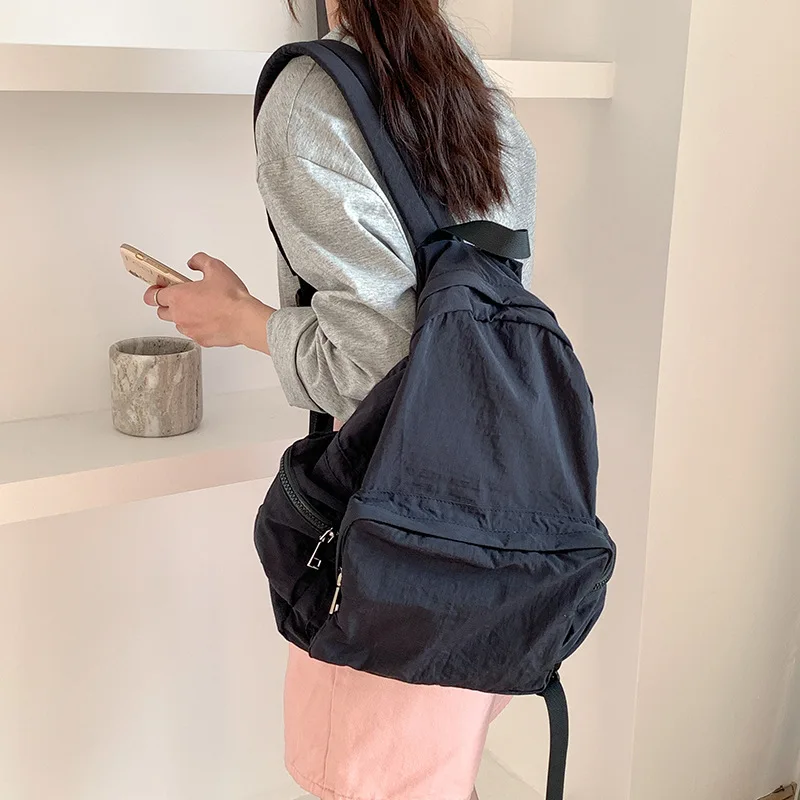 

Повседневный нейлоновый женский рюкзак, вместительные дорожные сумки, Холщовый ранец для ноутбука, простая школьная сумка с несколькими карманами