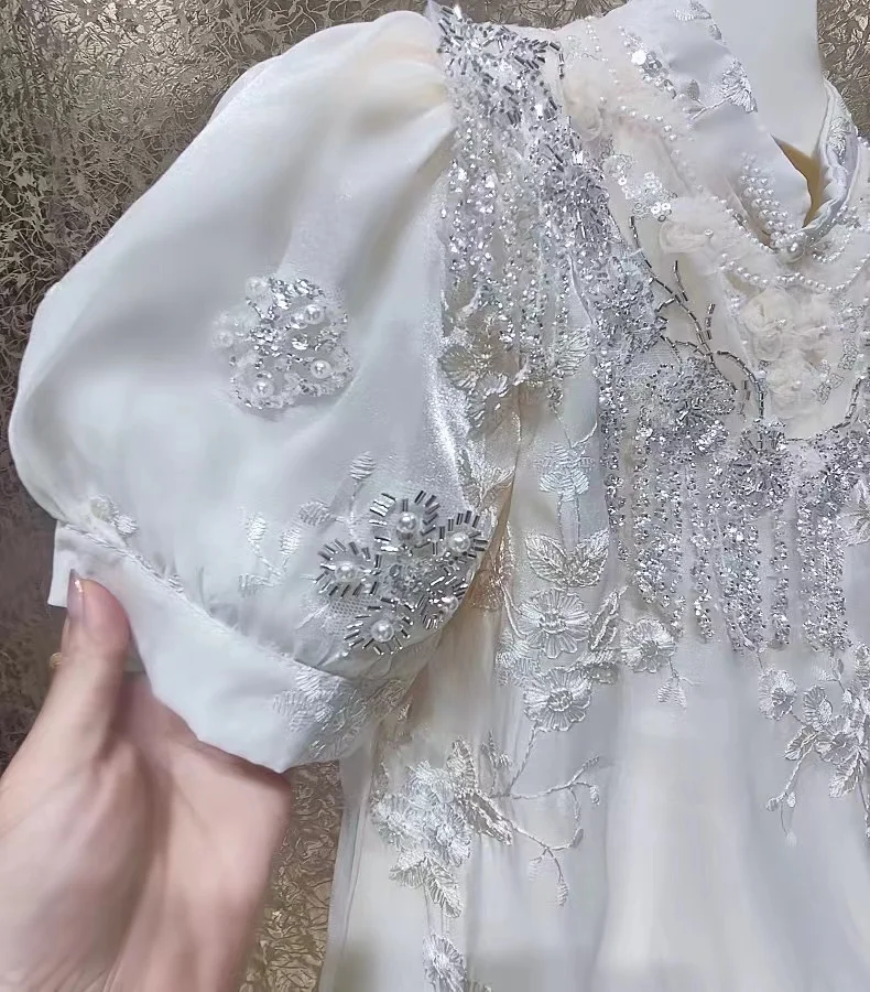 Blusas bordadas con lentejuelas y cuentas De lujo para Mujer