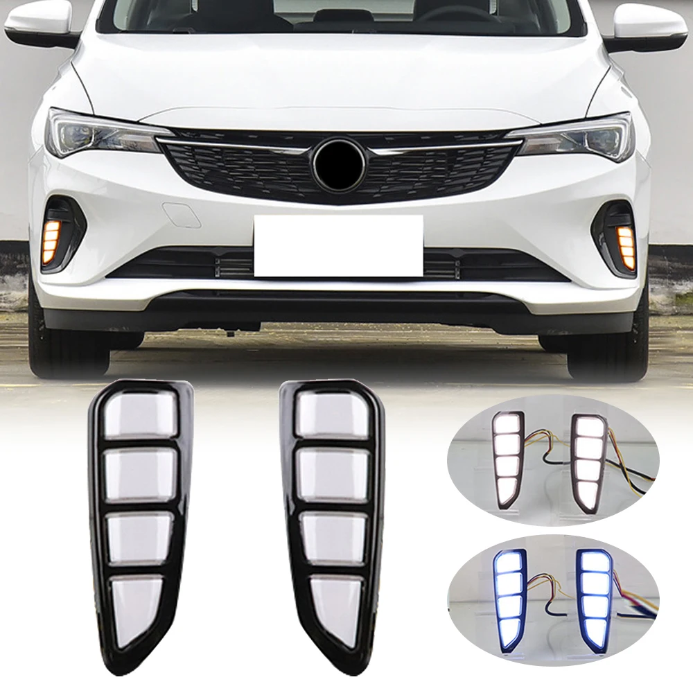 

OKEEN 2Pcs LED Auto Daytime Running Light For Buick Verano 2022 Car Driving Lamp DRL Fog Lights Streamer Turn Signal Headlight