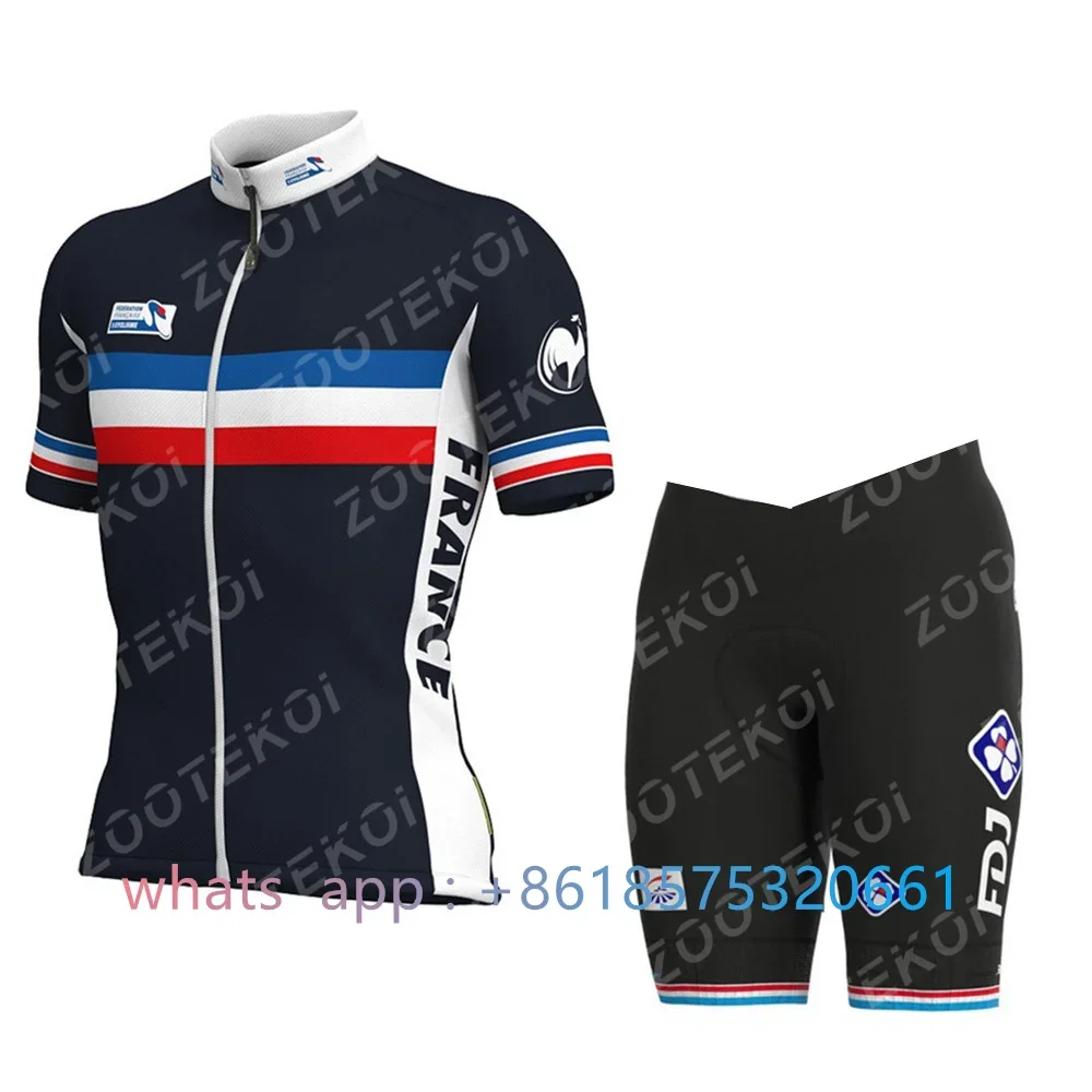 

2022 FRENCH NATIONAL TEAM JERSEY BLUE Cycling Jersey Set MTB Bicycle Clothing Quick Dry Bike Clothes Ropa Ciclismo Men's Maillot