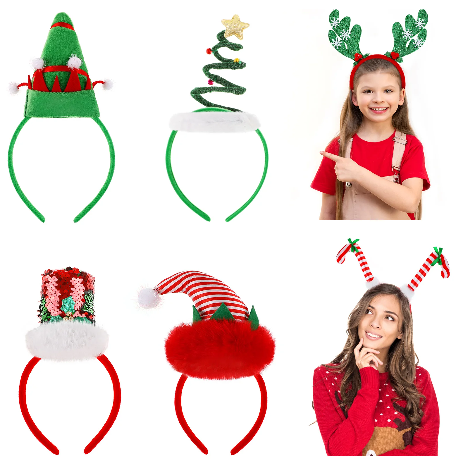 

Lurrose Christmas Hairbands Festival Hair Hoops Headdresses Christmas Hair Accessories Decorative Headbands