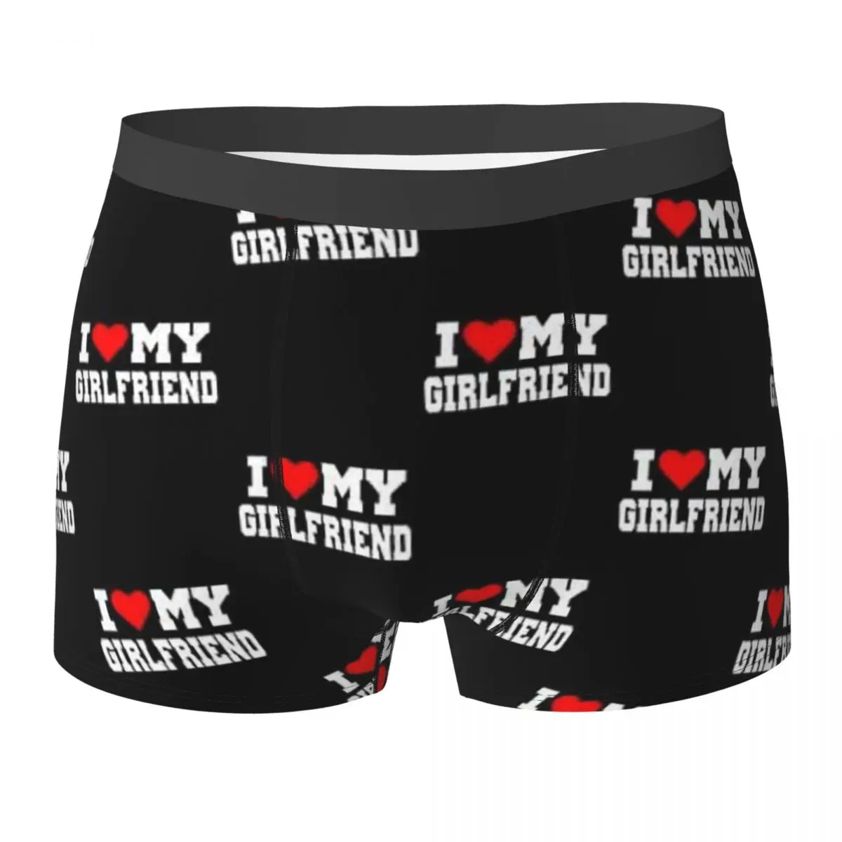 Boxer Underpants Shorts I Love My Girlfriend Panties Men Breathable  Underwear for Homme Man Boyfriend Gift