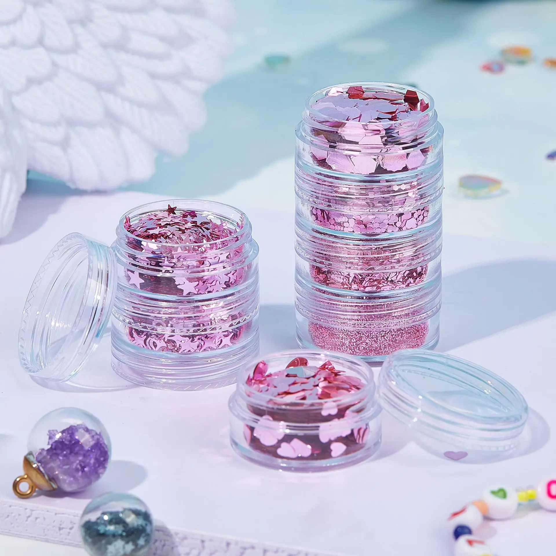 7 Towers Shiny UV Pastel Nail Art sequins Body Face Chunky Glitter Kit For Eye Makeup 3