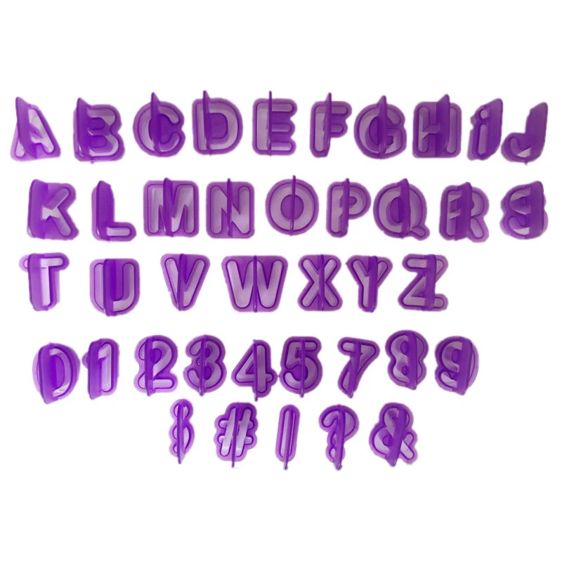 

DIY Alphabet Mold 40pcs/set Plastic Letter Number Fondant Cake Biscuit Baking Mould Cookie Cutters Stamps Kitchen Decor Tools