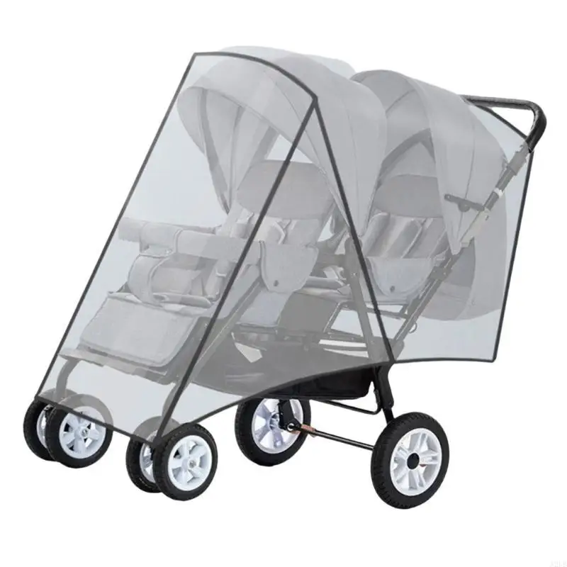 Universelle Doppel -Kinderwagen Regenabdeckung Windschutzkoffer für Twin Baby A2UB – Detail 4