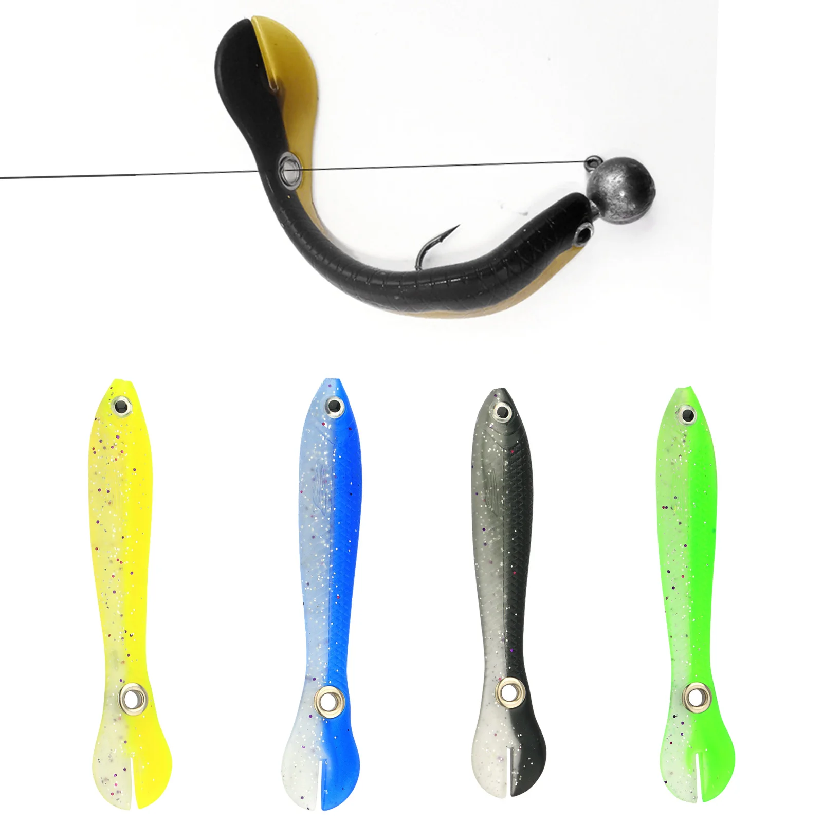 5/10/15PCS Luminous Soft Bionic Fishing Lure Slow Sinking Bionic