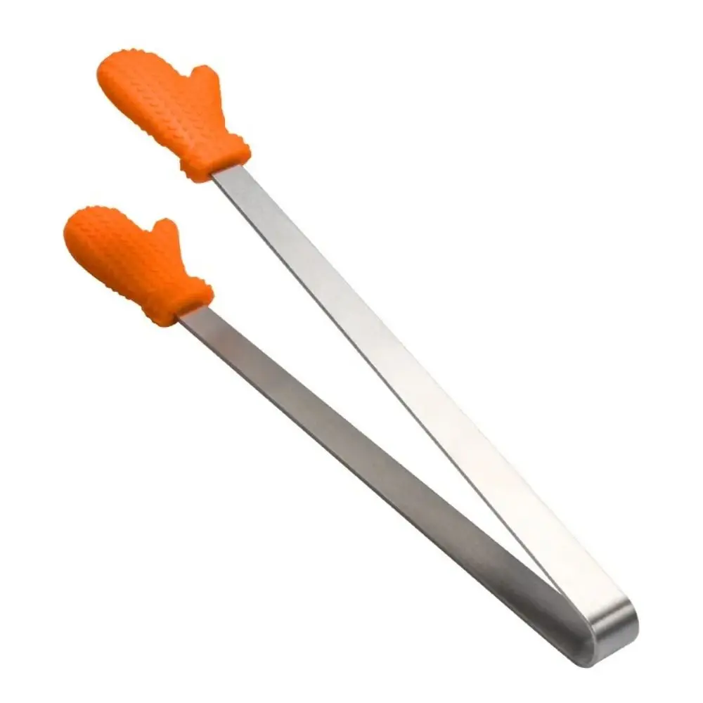 Silicone Stainless Steel Mini Snack Tongs with Non-Slip Handles