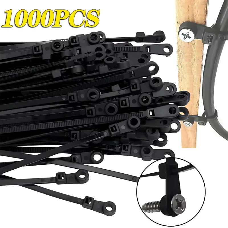 Screw Hole Cable Ties Reusable Fixed Nylon