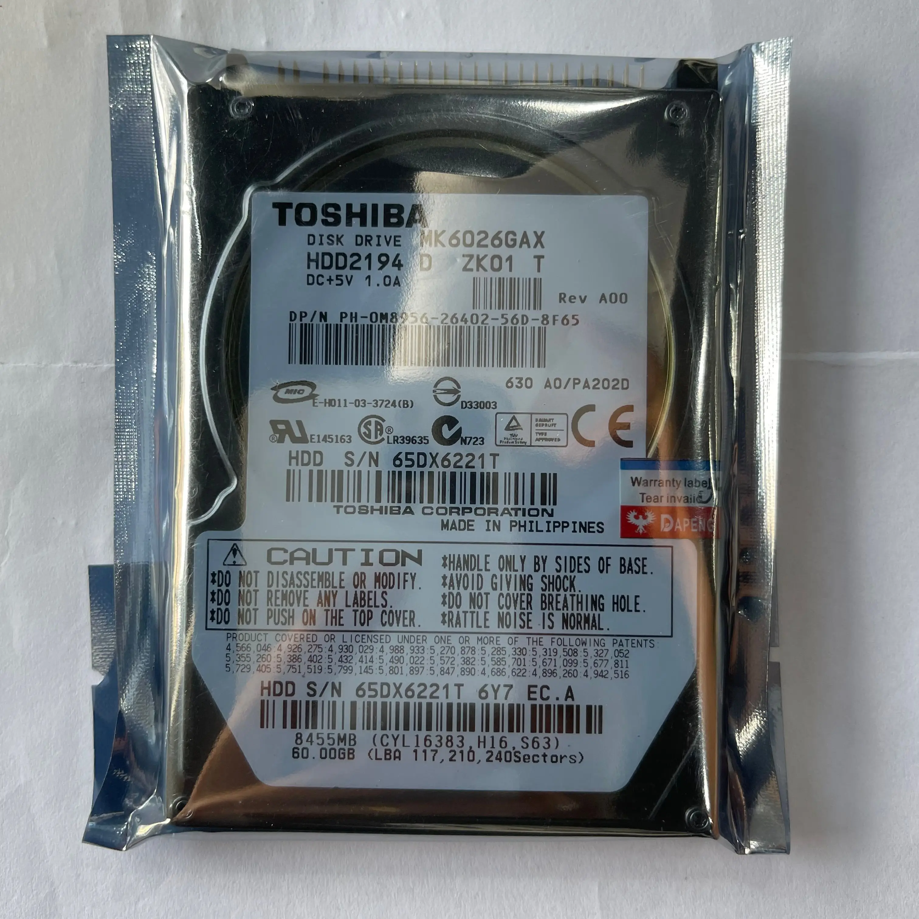 For Toshiba MK6026GAX 60GB Internal 2.5" (HDD2194) IDE Car Hard Drive HDD