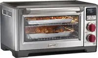 Gourmet Elite Digital Countertop Convection Toaster Oven with Temperature Probe, Stainless Steel and Red Knobs (WGCO150S) 1
