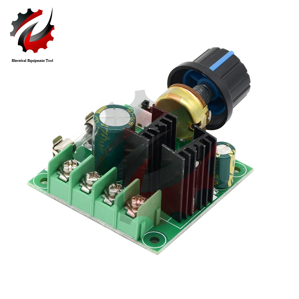 DC 12V-40V 32V 10A 자동 PWM 모터 속도 컨트롤러 레귤레이터 조광기 (노브 스위치 포함), 볼트 레귤레이터 조광기 400W 보드 모듈