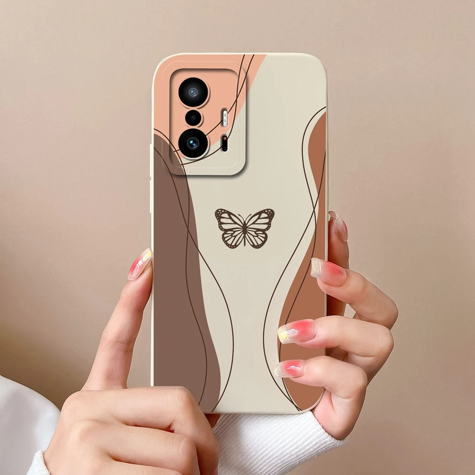 Fashion Design Matte Liquid Silicone Case with Screen Protector for Xiaomi 11T Pro - Sweet Girls Collection