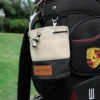Golf Valuables Pouch Bucket Waist Design Golf Pouch Bag with Drawstrings Golf Tee Bag Pouch Leather Golf Tee Pouch Golf Ball Bag 6