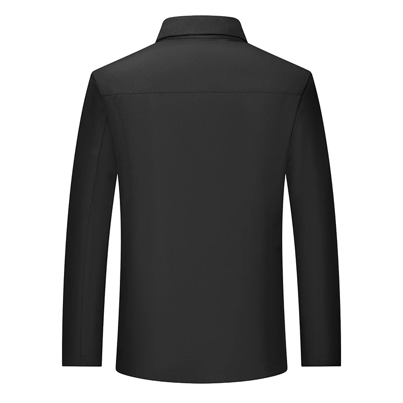 Middle Aged Elderly Comfortable Jackets Outerwear New Spring Autumn Solid Color Executive Jacket for Men Business Casual Coat - 3