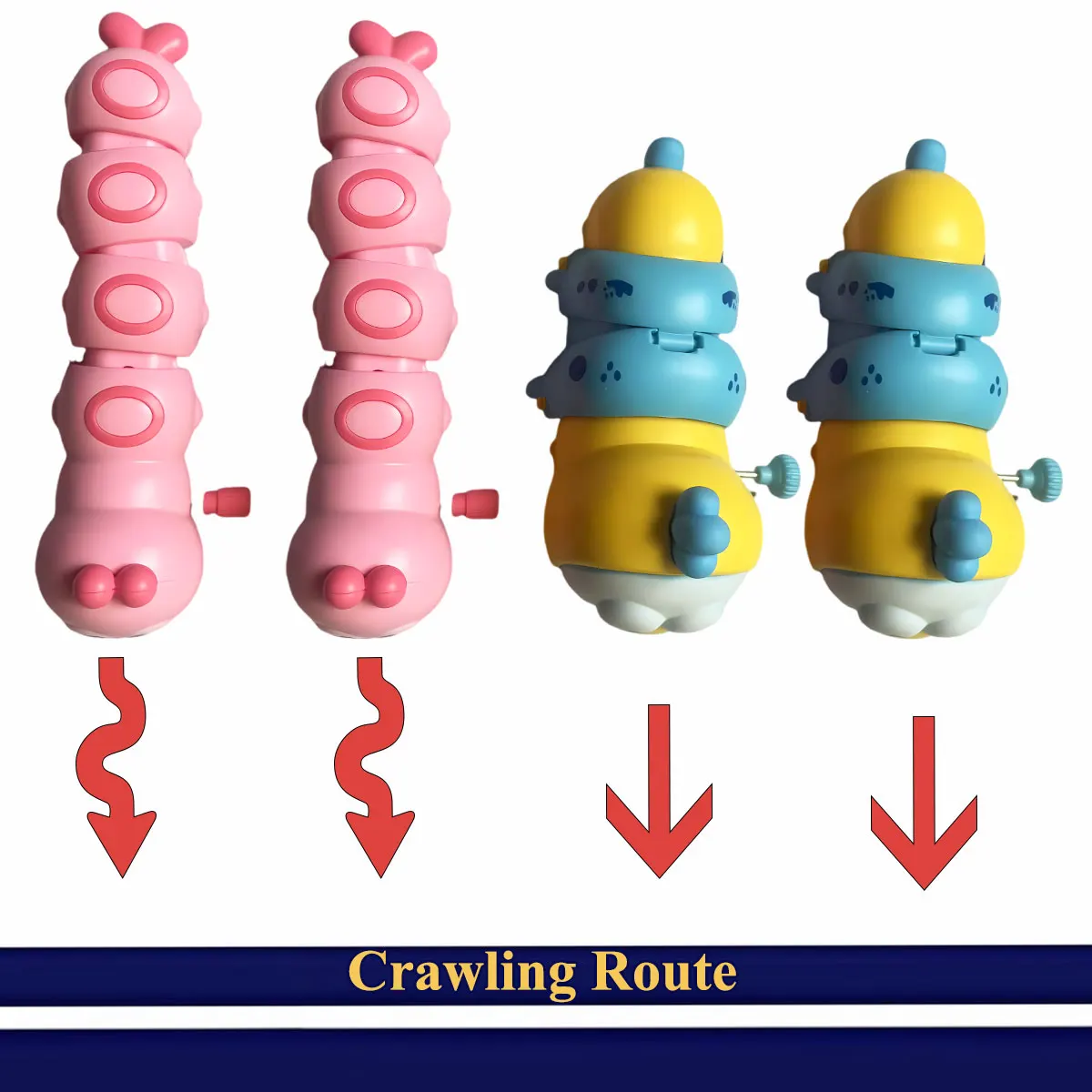 Cute Caterpillar Toy Wind Up Toys for Children Baby Sensory Slug Clockwork Animal Educational Color Shape Gift 6