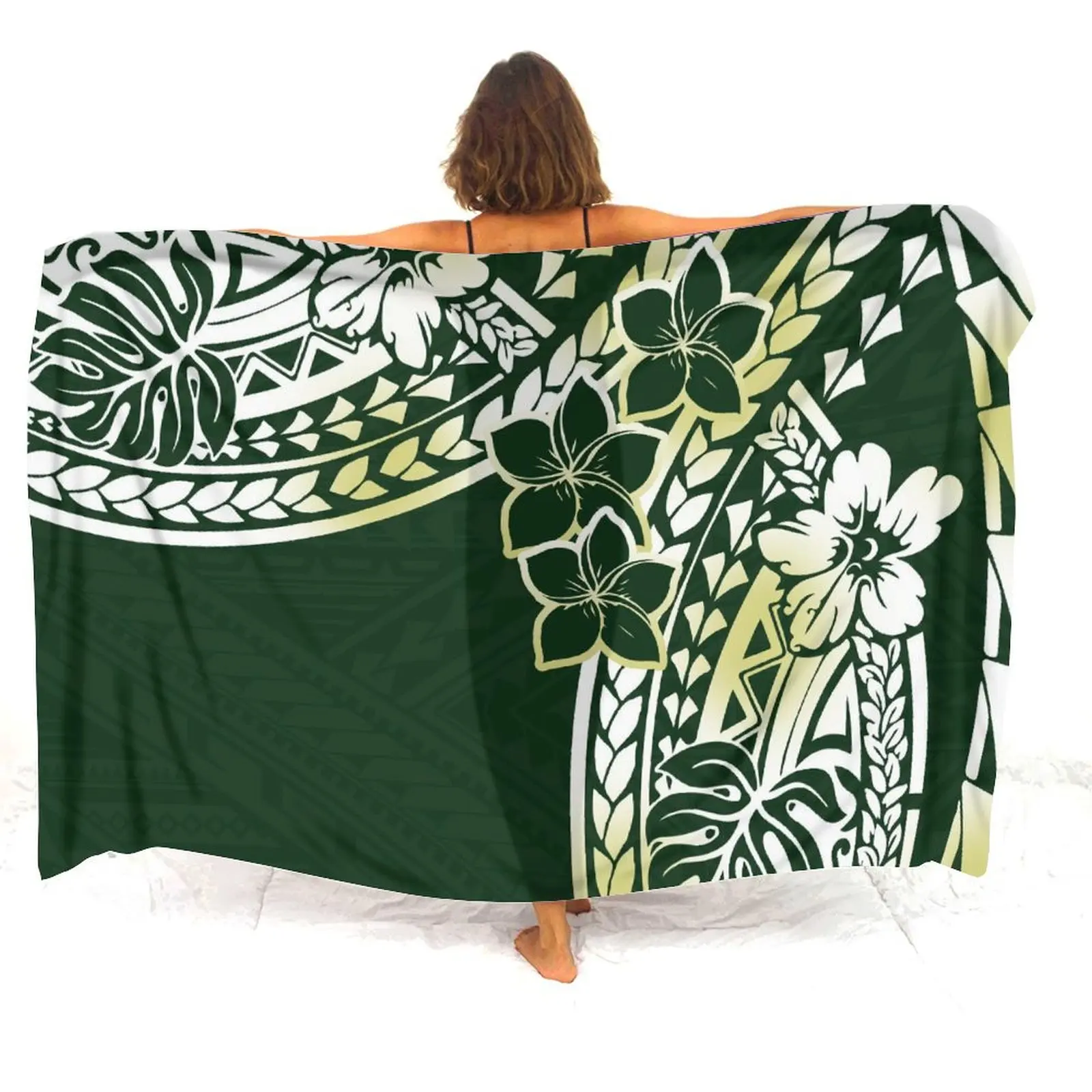 Sarong Da Donna Polinesiano Scialle Da Vacanza Hawaiano Al Mare Cappotto Di Protezione Solare Morbido Sarong Portatile Sarong Di Grandi Dimensioni