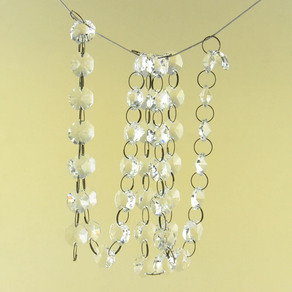 Crystal beads garlands 1m 14mm octagon for curtain home wedding decor
