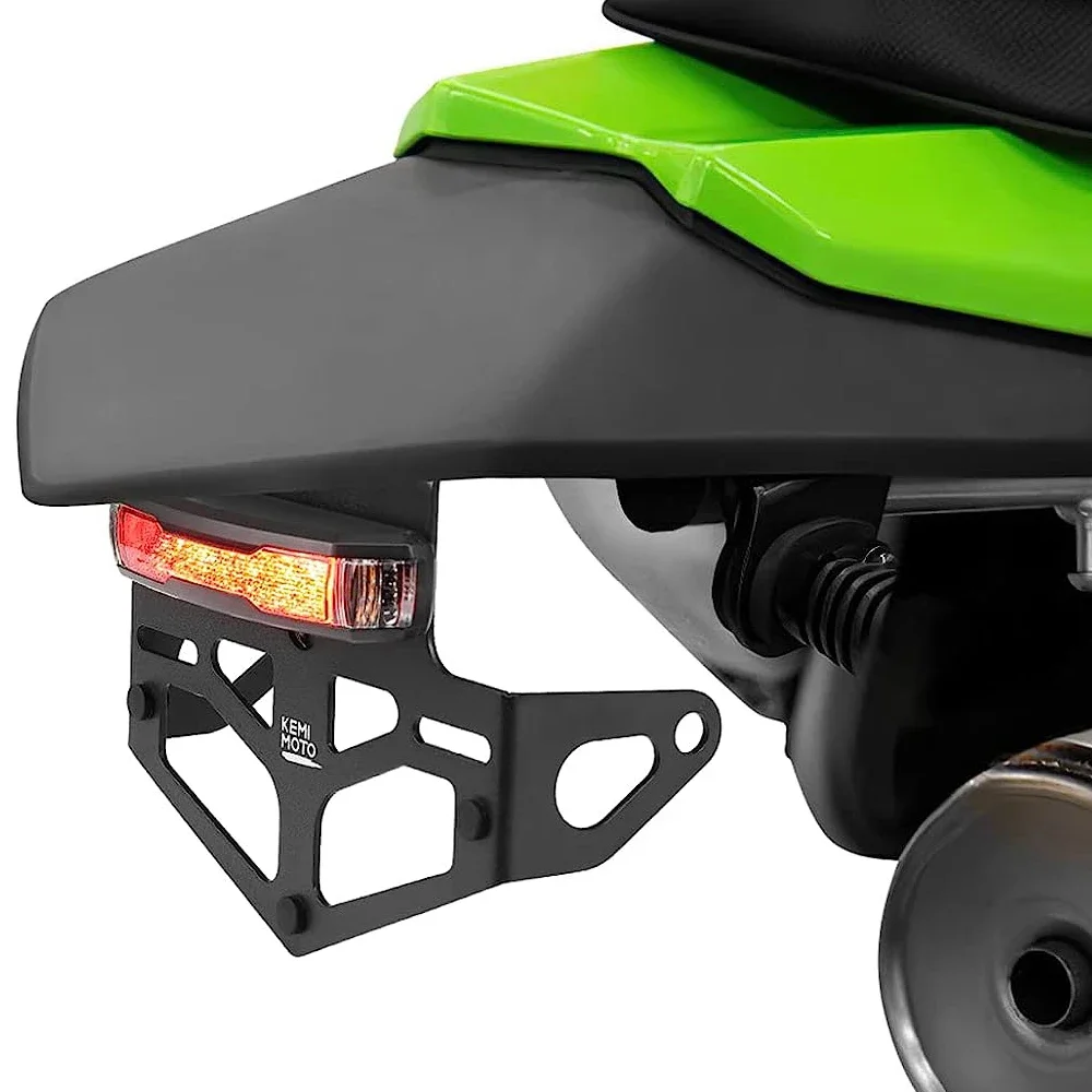 

For Kawasaki KLX300 KLX300SM 2023 Motorcycle License Plate Holder Fender Eliminator With LED Rear Tail Tidy Off-road Aluminum