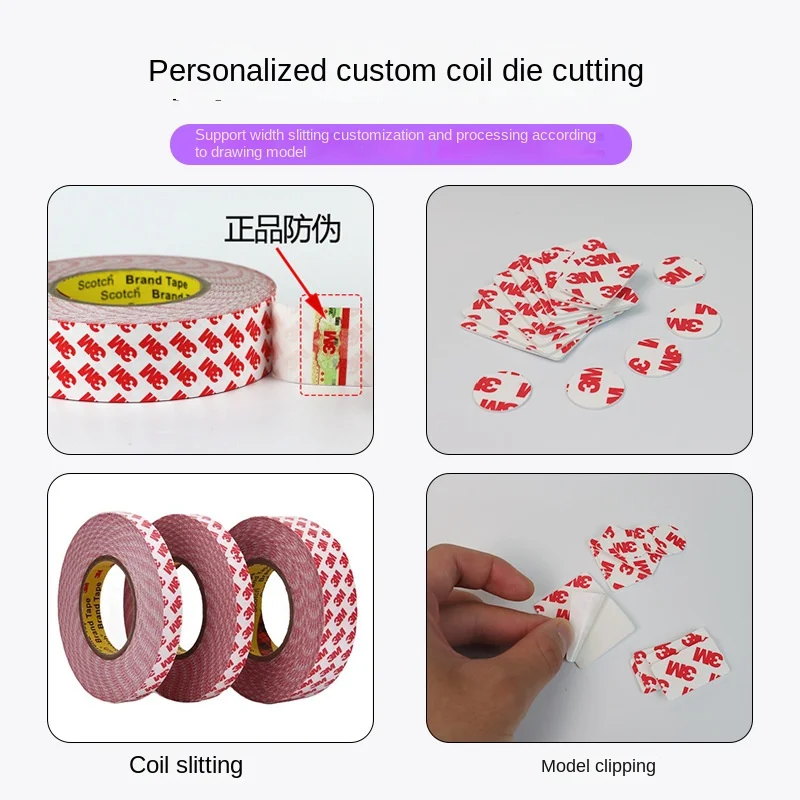 100Pcs 3M Strong Adhesive Tape Double-Sided Non-Woven Fabric Tape Black White Waterproof Double-Sided Adhesive Multi Size Double Sided Adhesive Tape Adhesive Tape Double Sided Tape Waterproof Tape