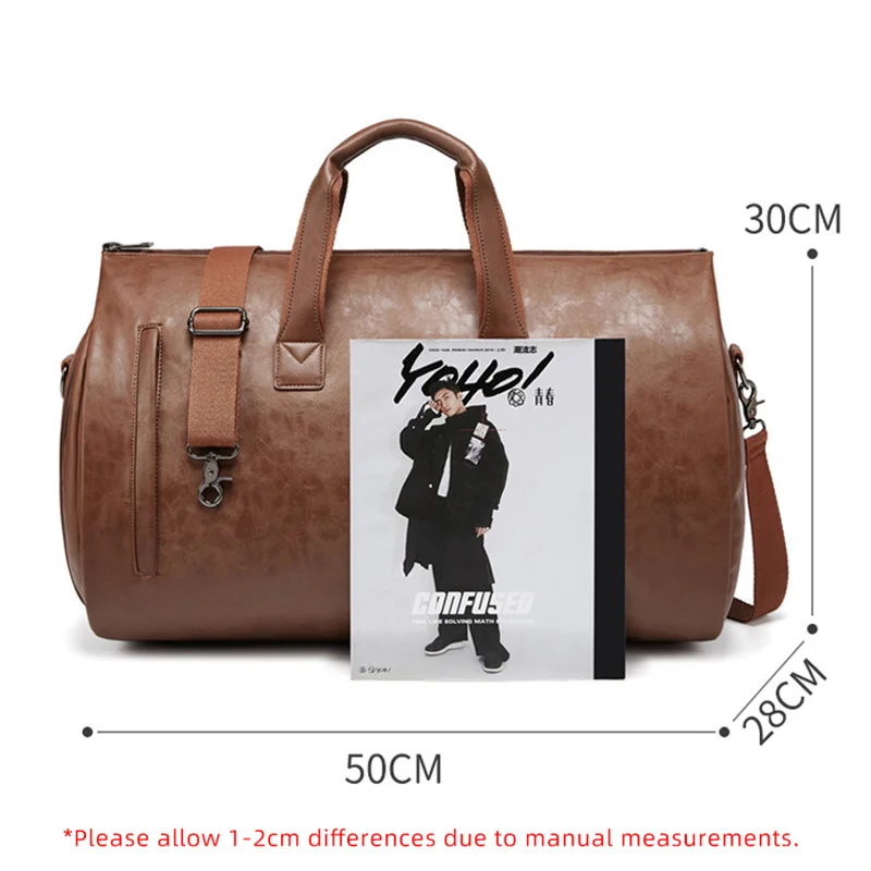 Free Custom Letters Men's Garment Bags Handbags Large Size Luggage Travel Bag PU Leather Gym Sports Bag For Women