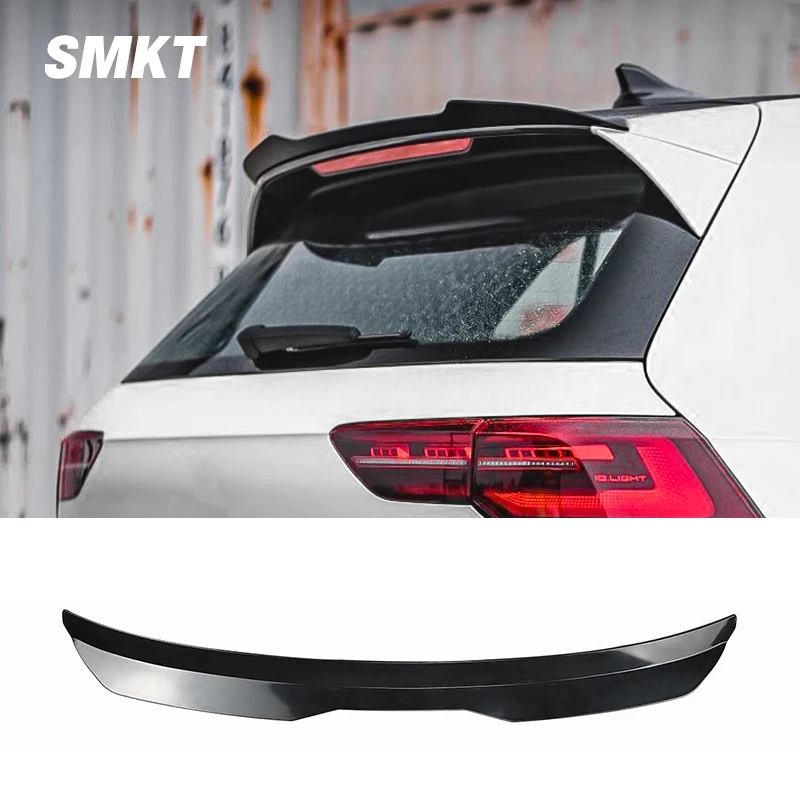 Per Vw Golf 8 Spoiler Gti 2020-2023 Gti/Rline/Pro Max Style Racing Spoiler Cap Abs Ala Posteriore Modello In Carbonio Accessori Spoiler